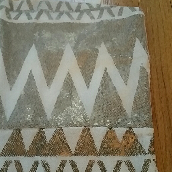 Elisa B. NWT Silver Gold White Sequin Dress - Picture 4 of 5